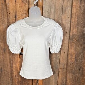 A.L.C. White Puff Sleeve Top